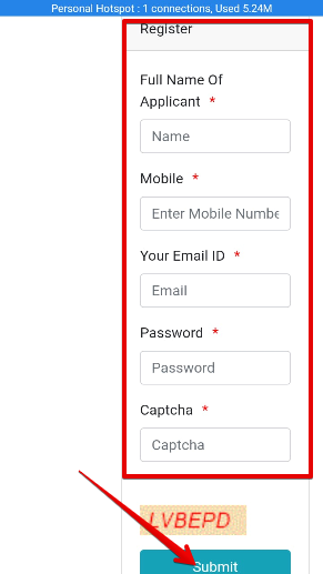 screenshort of dropdown page register for forest guard recuitment