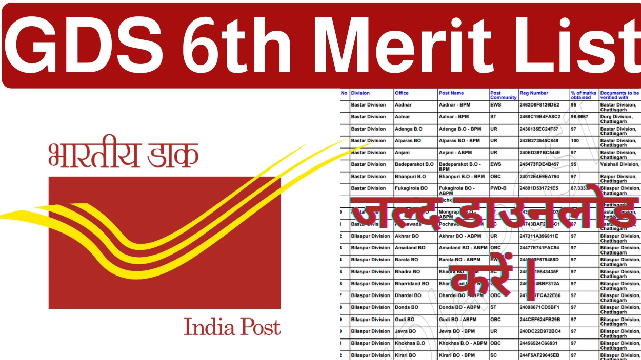 GDS 6th Merit List